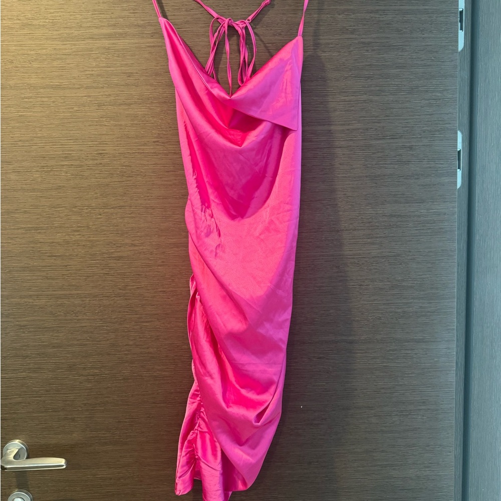 Pink Rose Vibrant Backless Dress